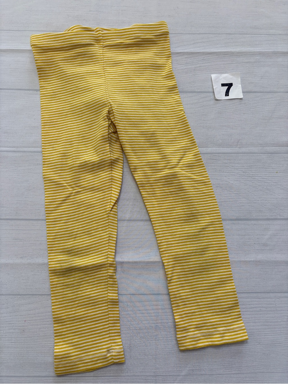 Tea Collection Yellow & White Stripe Stretch Leggings